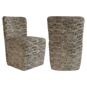 Dining chair Lorain greige on wheels