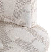 Dining chair Rochenne beige graffic swivel on wheels