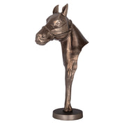 Decorative object Jolly brass antique horse head on stand