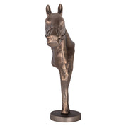 Decorative object Jolly brass antique horse head on stand