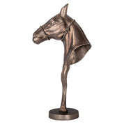Decorative object Jolly brass antique horse head on stand