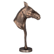 Decorative object Jolly brass antique horse head on stand