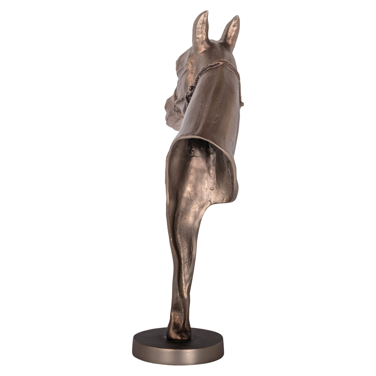 Decorative object Jolly brass antique horse head on stand
