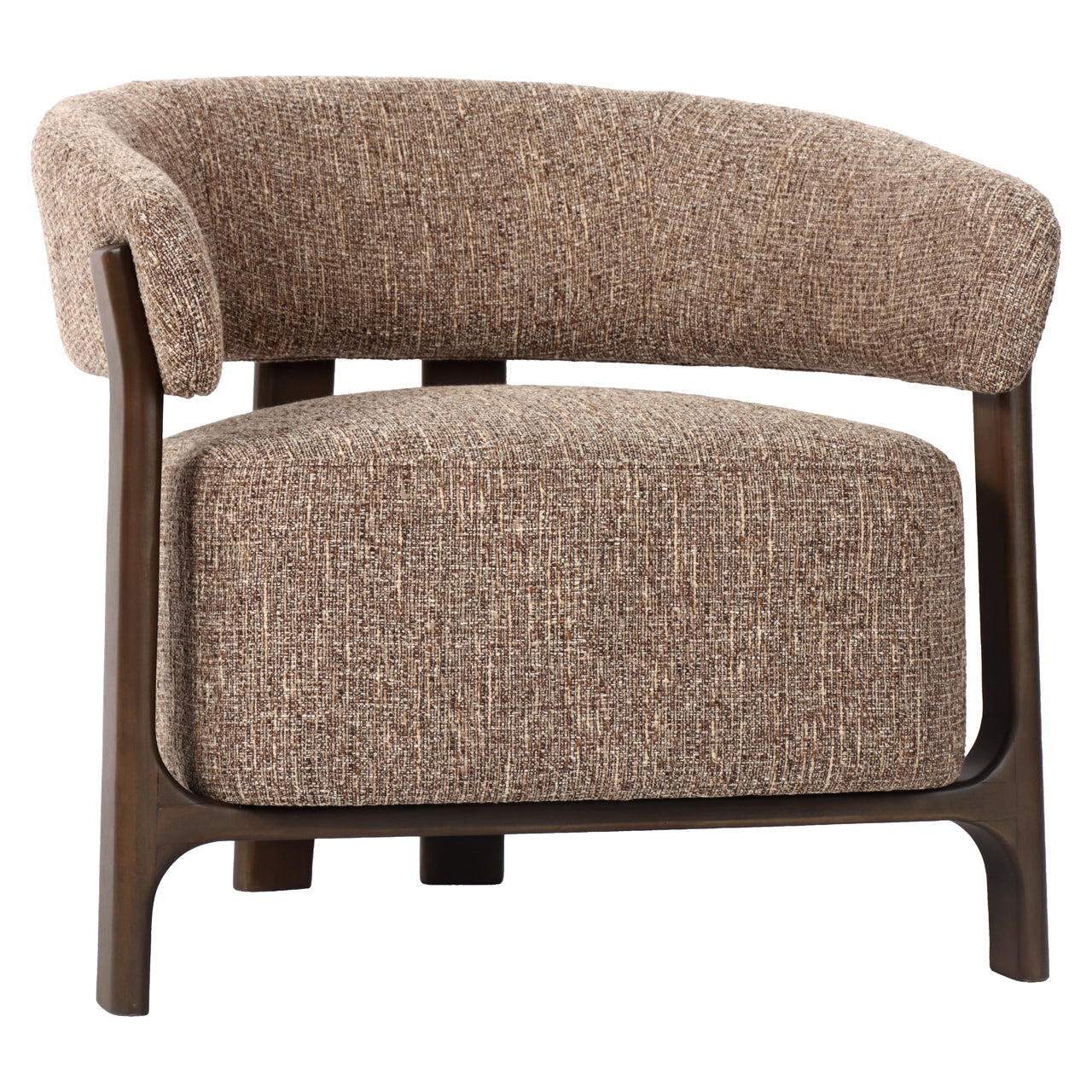 Lounge chair Dalara brown tweed