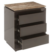 Nightstand Russo ash brown 3-drawers