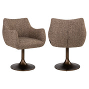 Dining chair Aldo brown tweed swivel