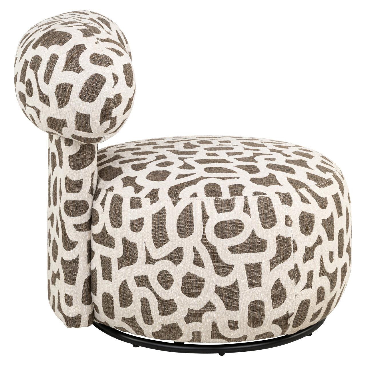 Lounge chair Kaya weave brown swivel