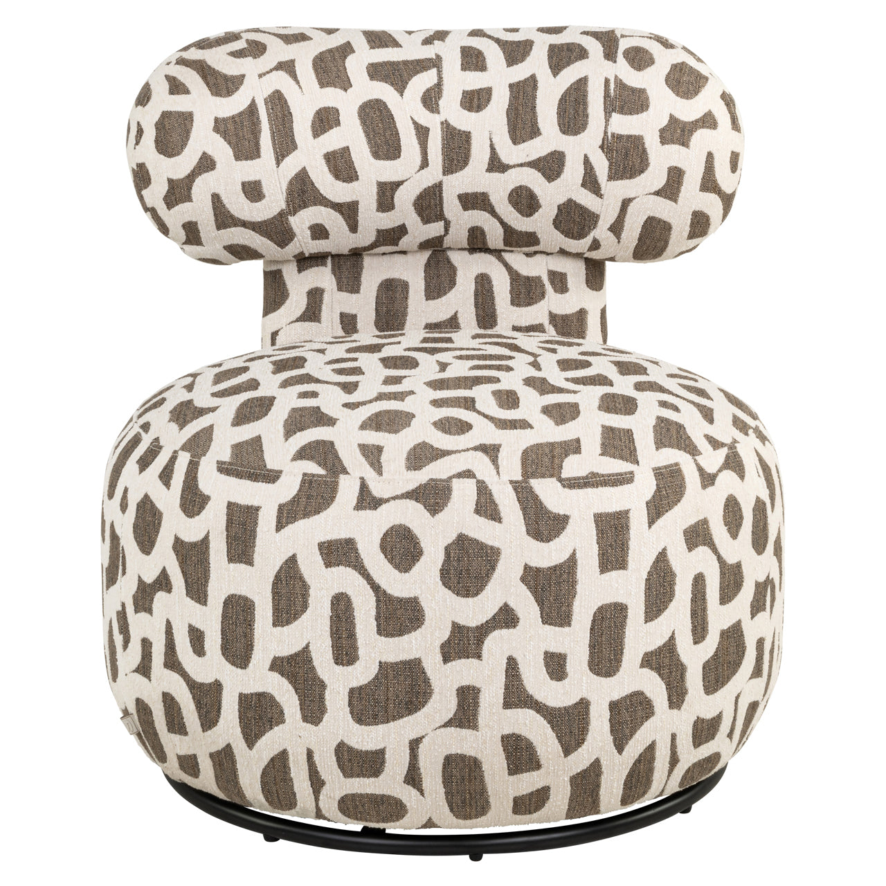 Lounge chair Kaya weave brown swivel