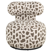 Lounge chair Kaya weave brown swivel