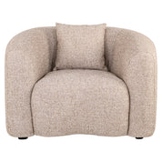 Lounge chair Luxandra sand tweed fire retardant
