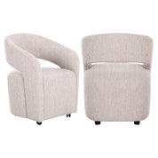 Dining chair Vixen natural linear with wheels