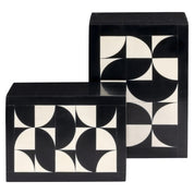 Storage box Rae black/white (Set of 2)