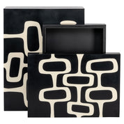 Storage box Lux black/white (Set of 2)