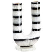 Candle holder River black/white