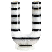 Candle holder River black/white