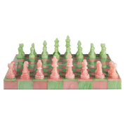 Decorative game Azalea pink/green chessboard