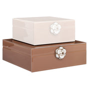 Storage box Floral brown large