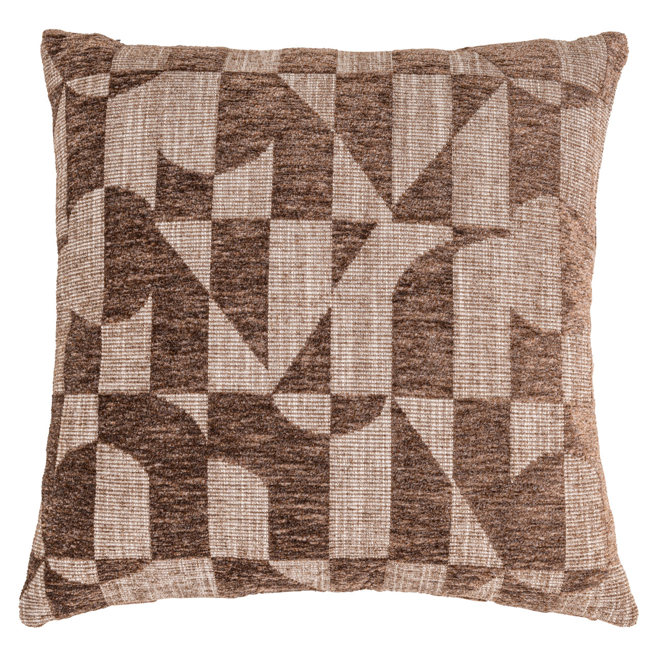Cushion Aria brown geometric