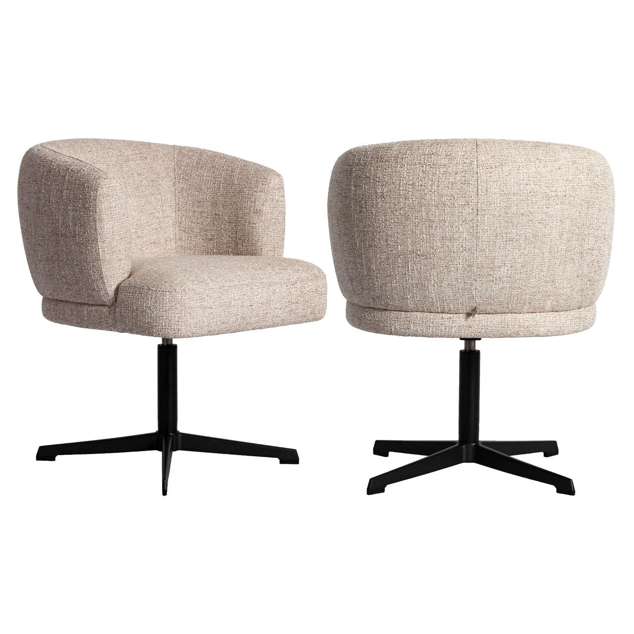 Dining chair Dinan cream tweed fire retardant - swivel