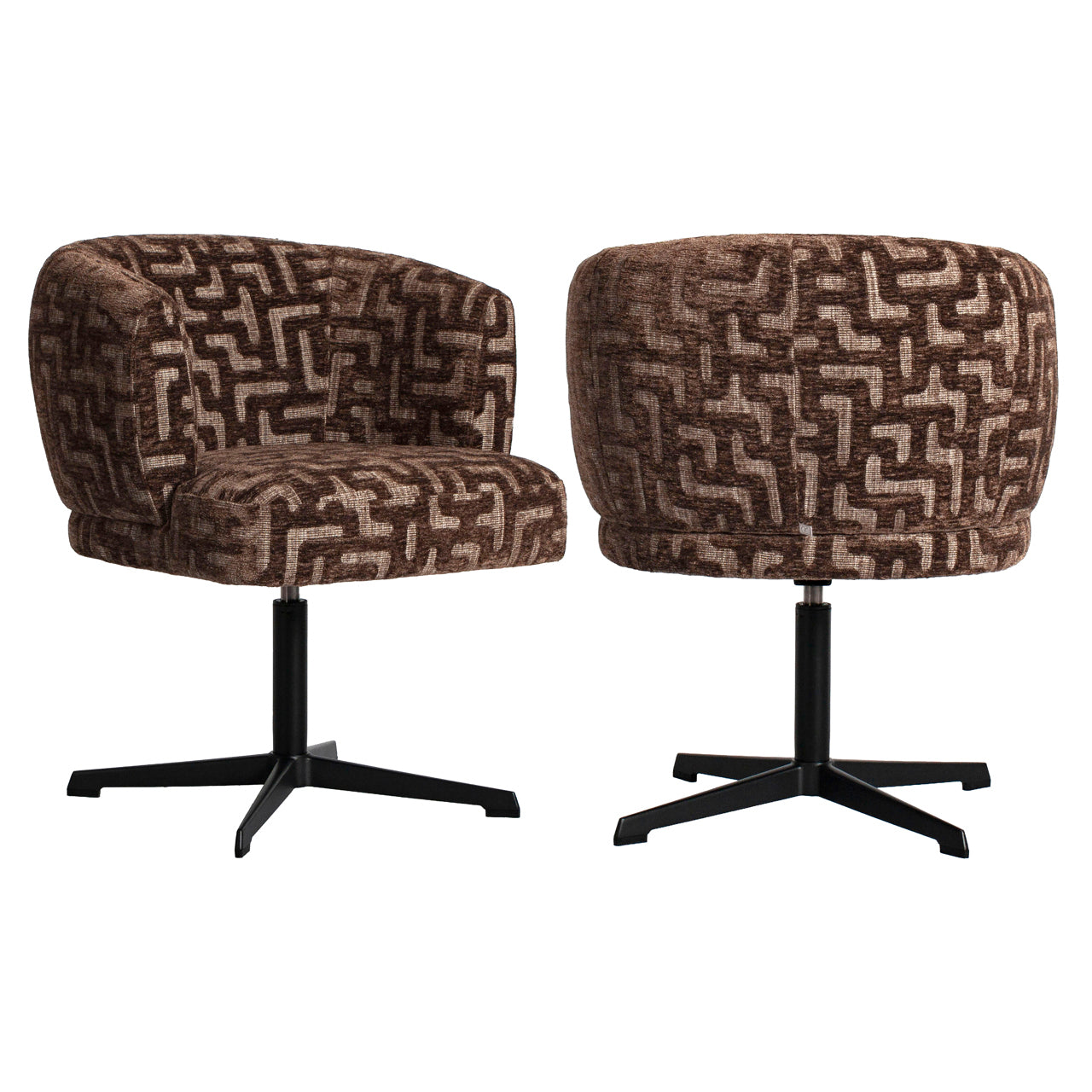 Dining chair Dinan brown labyrinth fire retardant swivel