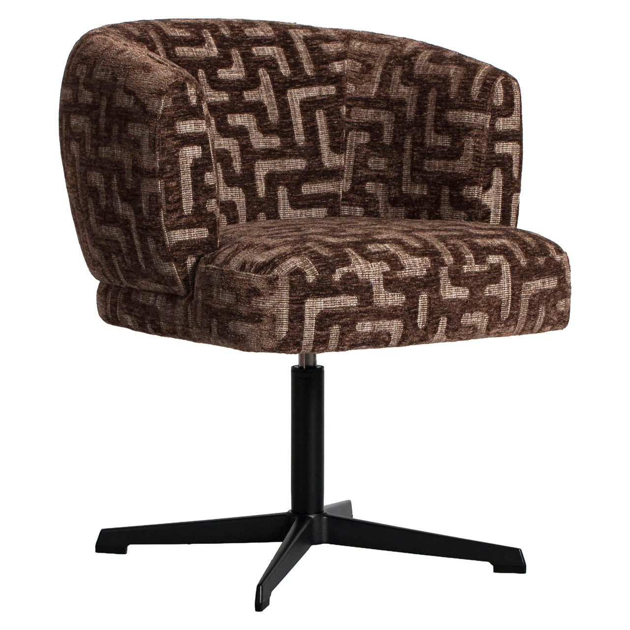Dining chair Dinan brown labyrinth fire retardant swivel