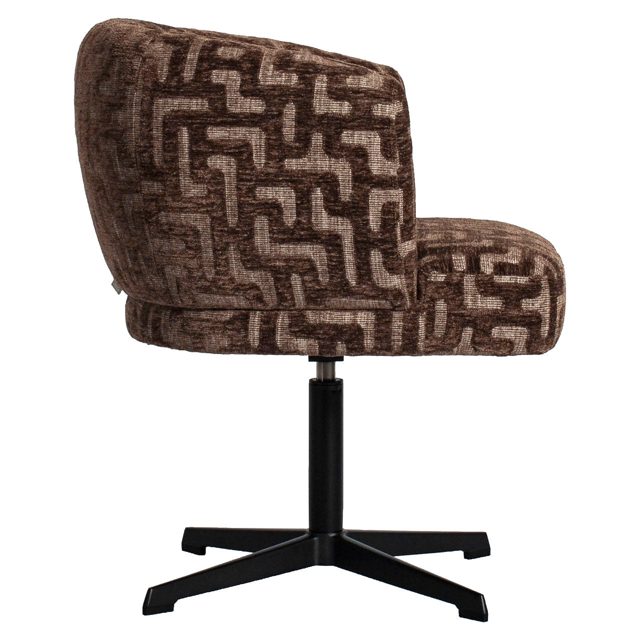 Dining chair Dinan brown labyrinth fire retardant swivel