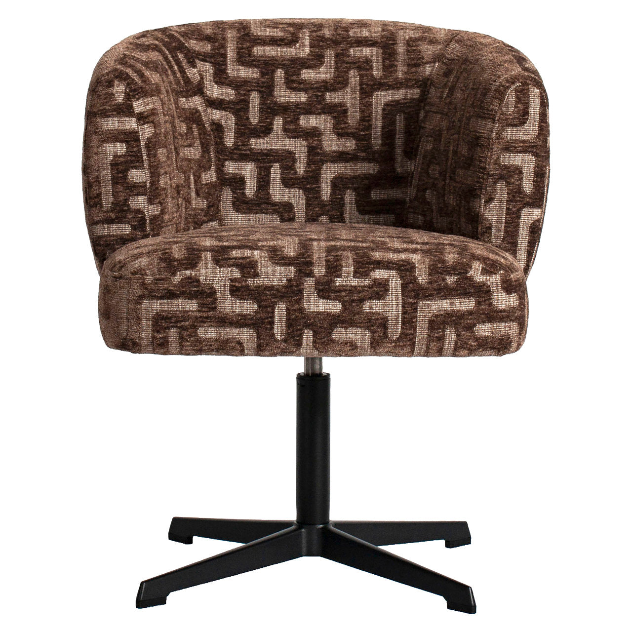Dining chair Dinan brown labyrinth fire retardant swivel