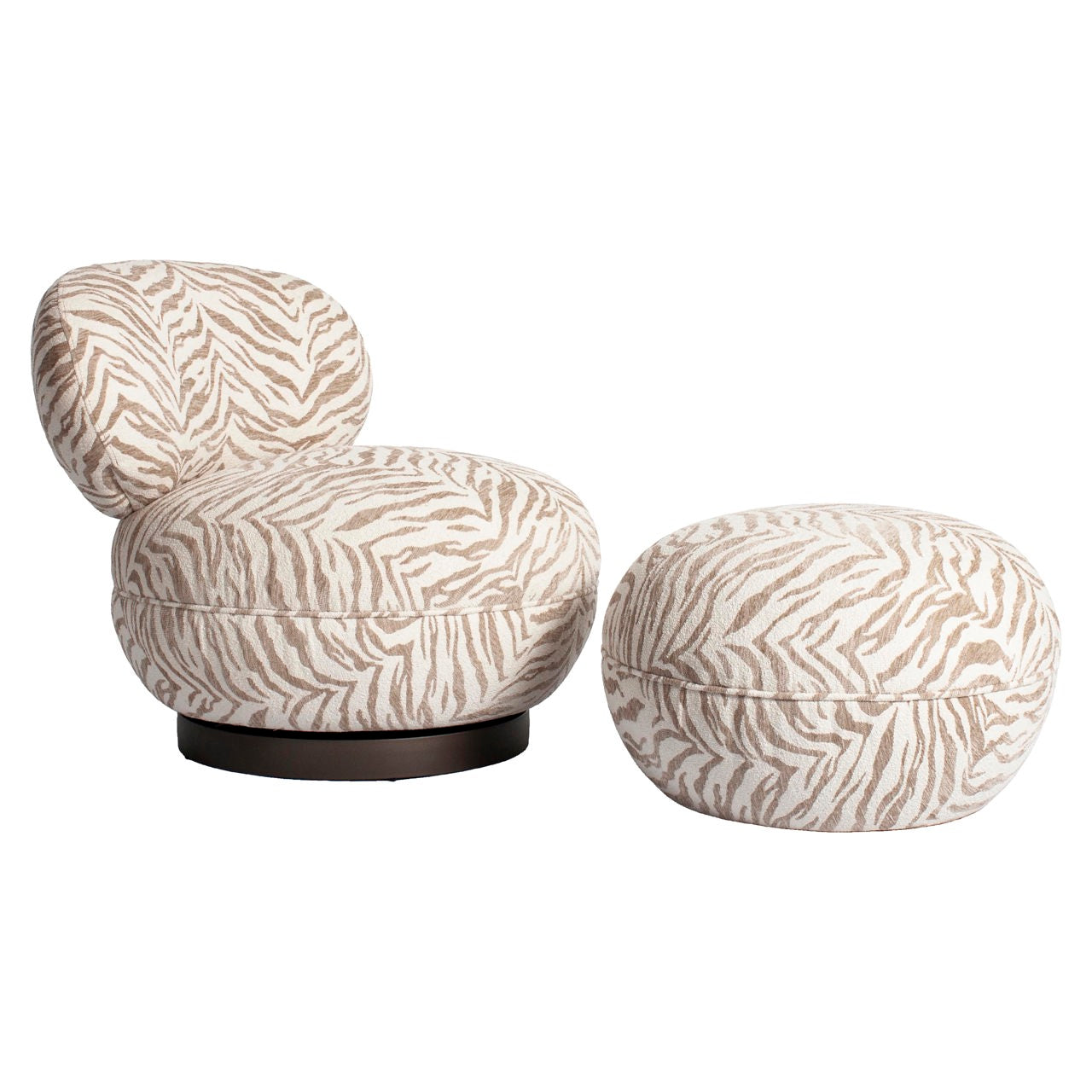 Pouffe & Footstool Jace beige tiger