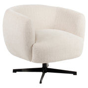 Lounge chair Estelle beige blockweave swivel
