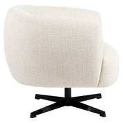 Lounge chair Estelle beige blockweave swivel