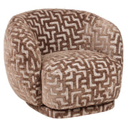 Lounge chair Negreslo brown labyrinth swivel