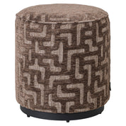 Pouffe & Footstool Lexie brown labyrinth 45Ø