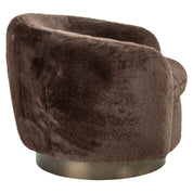 Lounge chair Colmar chocolat fluffy swivel