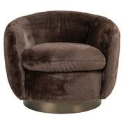 Lounge chair Colmar chocolat fluffy swivel