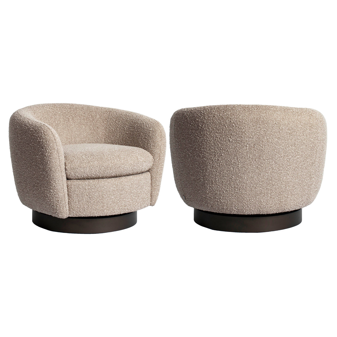 Lounge chair Colmar natural chunky swivel