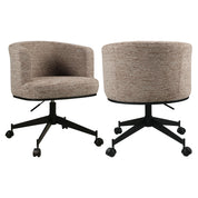 Dining chair Rochenne mocca linear swivel on wheels