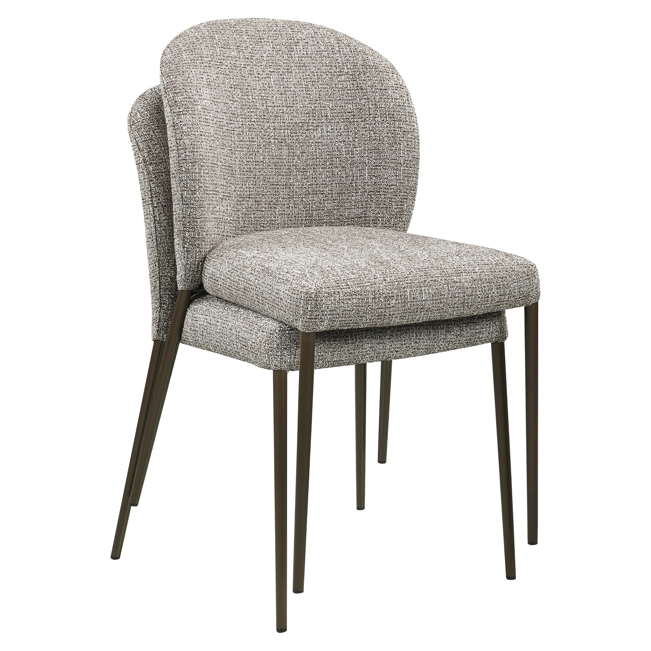 Dining chair Stacker  earth tweed fire retardant (Set of 2)