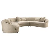 Sofa Morena cream blockweave 3-seater arm left + corner + 3-seater arm right