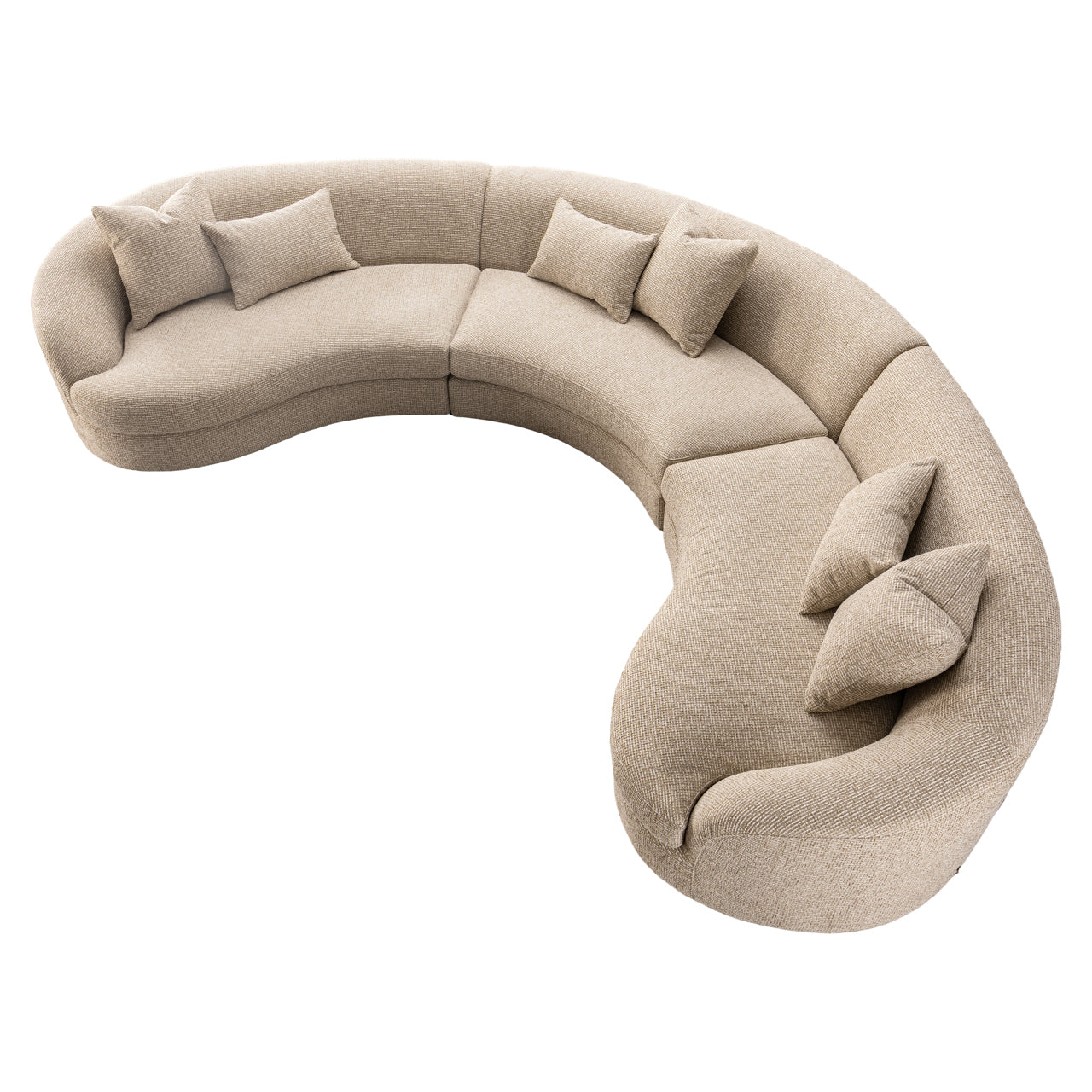 Sofa Morena cream blockweave 3-seater arm left + corner + 3-seater arm right