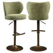 Bar stool Amely pistache softweave swivel