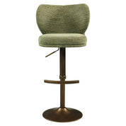 Bar stool Amely pistache softweave swivel