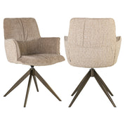 Dining chair Chase cream blockweave swivel