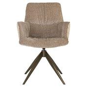 Dining chair Chase cream blockweave swivel