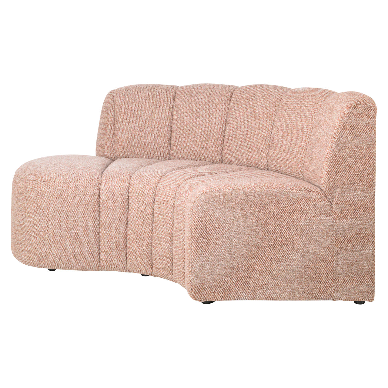 Dining bench Landmark customized open end left round - fully upholstered
