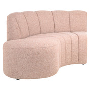 Dining bench Landmark cayenne cognac open end left round - fully upholstered