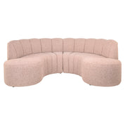 Dining bench Landmark customized open end left round - fully upholstered