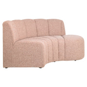 Dining bench Landmark cayenne cognac open end right round - fully upholstered