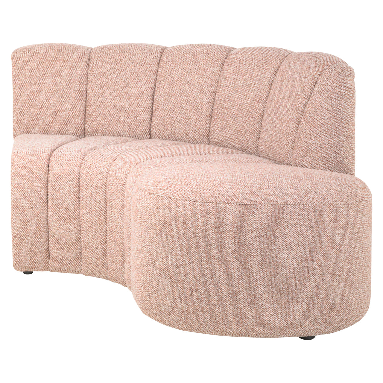 Dining bench Landmark cayenne cognac open end right round - fully upholstered