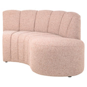 Dining bench Landmark cayenne cognac open end right round - fully upholstered