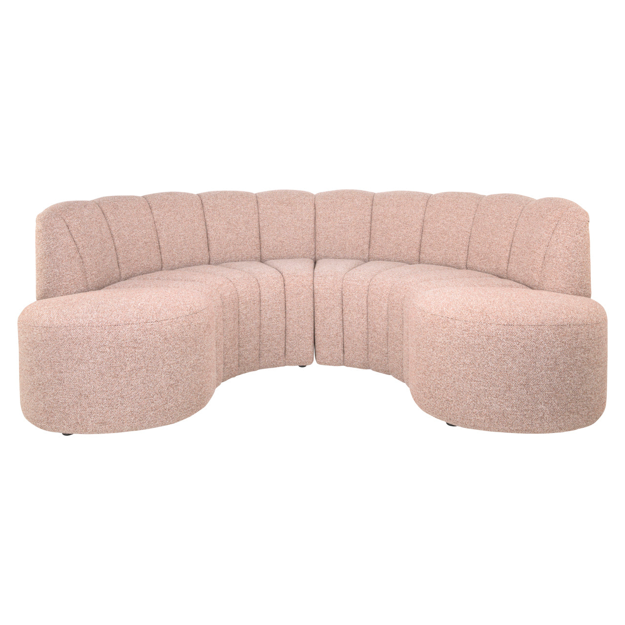 Dining bench Landmark cayenne cognac open end right round - fully upholstered